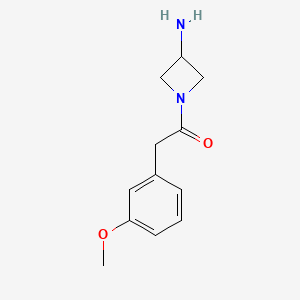 molecular formula C12H16N2O2 B1469001 1-(3-Aminoazetidin-1-yl)-2-(3-methoxyphenyl)ethan-1-one CAS No. 1342628-14-1