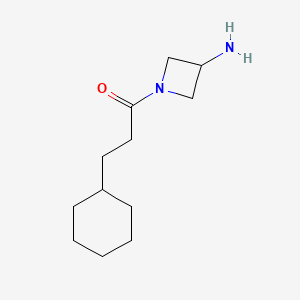 molecular formula C12H22N2O B1469002 1-(3-Aminoazetidin-1-yl)-3-cyclohexylpropan-1-one CAS No. 1343226-87-8