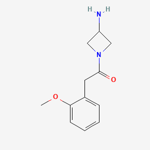 molecular formula C12H16N2O2 B1469004 1-(3-Aminoazetidin-1-yl)-2-(2-methoxyphenyl)ethan-1-one CAS No. 1342097-59-9