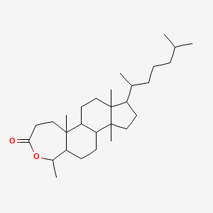 molecular formula C29H50O2 B14690059 1,5a,7a,10a-Tetramethyl-8-(6-methylheptan-2-yl)hexadecahydro-3h-cyclopenta[5,6]naphtho[2,1-c]oxepin-3-one CAS No. 31656-58-3