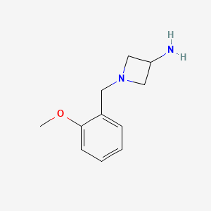 molecular formula C11H16N2O B1469006 1-[(2-Methoxyphenyl)methyl]azetidin-3-amine CAS No. 1343322-57-5
