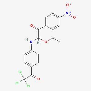 1-(4-((1-Ethoxy-2-(4-nitrophenyl)-2-oxoethyl)amino)phenyl)-2,2,2-trichloroethanone