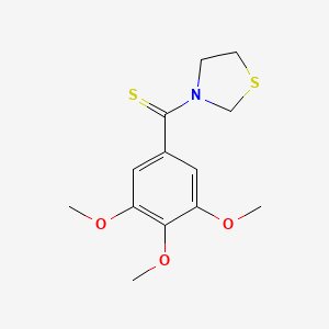 molecular formula C13H17NO3S2 B14690186 Thiazolidine, 3-(3,4,5-trimethoxythiobenzoyl)- CAS No. 35720-95-7