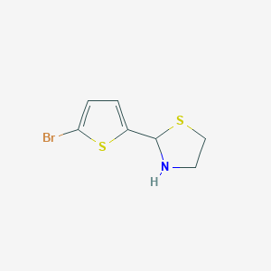 molecular formula C7H8BrNS2 B1469030 2-(5-Bromothiophen-2-yl)-1,3-thiazolidine CAS No. 1250367-88-4