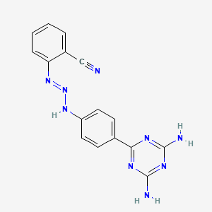 2-{(1e)-3-[4-(4,6-Diamino-1,3,5-triazin-2-yl)phenyl]triaz-1-en-1-yl}benzonitrile