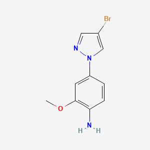 molecular formula C10H10BrN3O B1469054 4-(4-Bromo-1H-pyrazol-1-yl)-2-methoxyaniline CAS No. 1341731-38-1