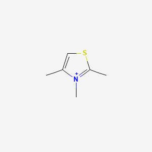 molecular formula C6H10NS+ B14690715 2,3,4-Trimethyl-1,3-thiazole CAS No. 29488-88-8