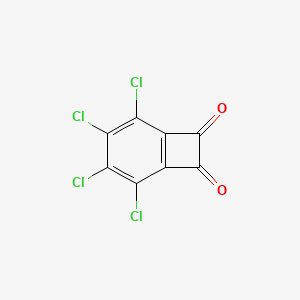 molecular formula C8Cl4O2 B14690807 2,3,4,5-Tetrachlorobicyclo[4.2.0]octa-1,3,5-triene-7,8-dione CAS No. 34973-73-4