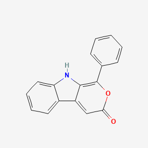 molecular formula C17H11NO2 B14690926 1-Phenylpyrano[3,4-b]indol-3(9H)-one CAS No. 35296-51-6