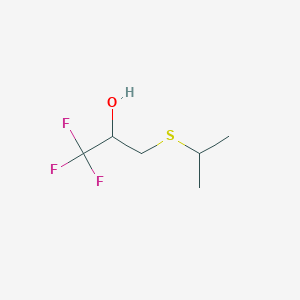 molecular formula C6H11F3OS B1469107 1,1,1-Trifluoro-3-(propan-2-ylsulfanyl)propan-2-ol CAS No. 1341568-56-6