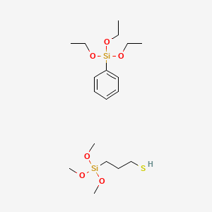 molecular formula C18H36O6SSi2 B14691390 Triethoxy(phenyl)silane;3-trimethoxysilylpropane-1-thiol CAS No. 30586-47-1