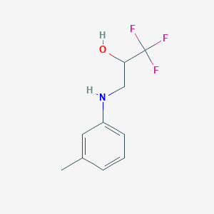 molecular formula C10H12F3NO B1469142 1,1,1-Trifluoro-3-[(3-methylphenyl)amino]propan-2-ol CAS No. 331-18-0