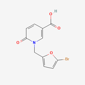molecular formula C11H8BrNO4 B1469152 1-[(5-Bromofuran-2-yl)methyl]-6-oxo-1,6-dihydropyridine-3-carboxylic acid CAS No. 1411513-97-7