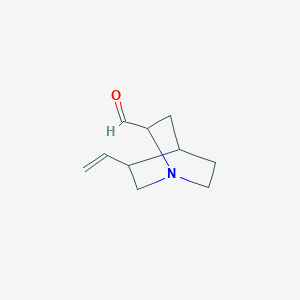 molecular formula C10H15NO B14691523 5-Ethenyl-1-azabicyclo[2.2.2]octane-2-carbaldehyde CAS No. 35189-41-4