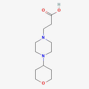 molecular formula C12H22N2O3 B1469159 3-(4-(tetrahydro-2H-pyran-4-yl)piperazin-1-yl)propanoic acid CAS No. 1410164-48-5