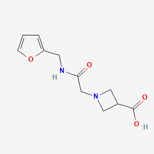 molecular formula C11H14N2O4 B1469168 1-(2-((呋喃-2-基甲基)氨基)-2-氧代乙基)氮杂环丁-3-羧酸 CAS No. 1409841-97-9