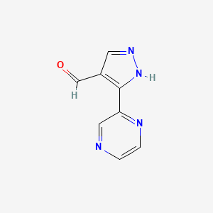 3-(pyrazin-2-yl)-1H-pyrazole-4-carbaldehyde