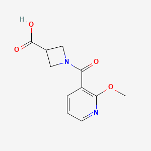 molecular formula C11H12N2O4 B1469175 1-(2-Methoxypyridine-3-carbonyl)azetidine-3-carboxylic acid CAS No. 1466921-89-0