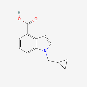 molecular formula C13H13NO2 B1469183 1-Cyclopropylmethyl-1H-indole-4-carboxylic acid CAS No. 1483738-26-6