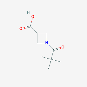 molecular formula C9H15NO3 B1469189 1-(2,2-Dimethylpropanoyl)azetidine-3-carboxylic acid CAS No. 1411054-83-5