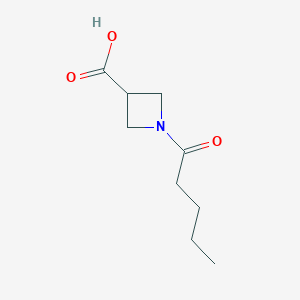 molecular formula C9H15NO3 B1469190 1-Pentanoylazetidine-3-carboxylic acid CAS No. 1341706-00-0