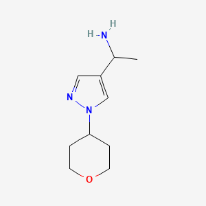 molecular formula C10H17N3O B1469193 1-[1-(oxan-4-yl)-1H-pyrazol-4-yl]ethan-1-amine CAS No. 1341566-39-9