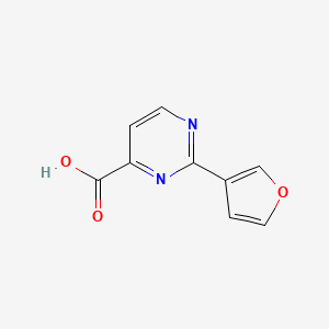 molecular formula C9H6N2O3 B1469200 2-(呋喃-3-基)嘧啶-4-羧酸 CAS No. 1343325-43-8