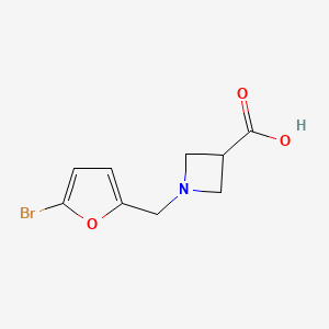 molecular formula C9H10BrNO3 B1469206 1-[(5-溴呋喃-2-基)甲基]氮杂环丁-3-羧酸 CAS No. 1339366-50-5