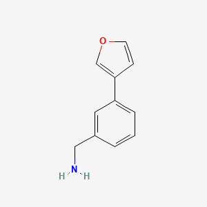 molecular formula C11H11NO B1469209 [3-(Furan-3-yl)phenyl]methanamine CAS No. 1116383-36-8