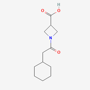 molecular formula C12H19NO3 B1469212 1-(2-环己基乙酰)氮杂环丁烷-3-羧酸 CAS No. 1341860-99-8