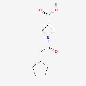 molecular formula C11H17NO3 B1469213 1-(2-环戊基乙酰)氮杂环丁-3-羧酸 CAS No. 1340346-21-5
