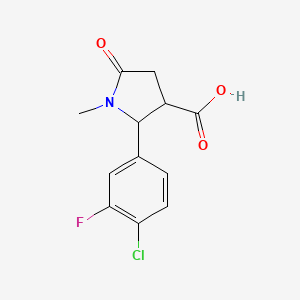 molecular formula C12H11ClFNO3 B1469222 2-(4-氯-3-氟苯基)-1-甲基-5-氧代吡咯烷-3-羧酸 CAS No. 1409431-63-5
