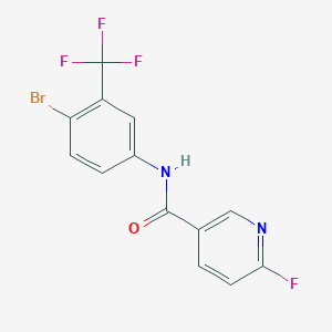 molecular formula C13H7BrF4N2O B1469223 N-(4-bromo-3-(trifluoromethyl)phenyl)-6-fluoronicotinamide CAS No. 1411568-62-1