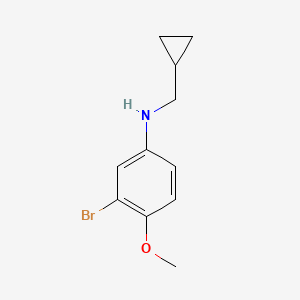 molecular formula C11H14BrNO B1469224 3-bromo-N-(cyclopropylmethyl)-4-methoxyaniline CAS No. 1485299-63-5