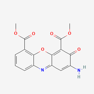 molecular formula C16H12N2O6 B14692257 2-Amino-3-oxo-3H-phenoxazine-4,6-dicarboxylic acid dimethyl ester CAS No. 35748-35-7