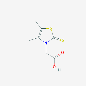 molecular formula C7H9NO2S2 B14692262 (4,5-Dimethyl-2-thioxo-1,3-thiazol-3(2h)-yl)acetic acid CAS No. 31203-30-2