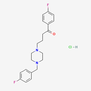 molecular formula C21H25ClF2N2O B14692265 1-Butanone, 1-(4-fluorophenyl)-4-(4-((4-fluorophenyl)methyl)-1-piperazinyl)-, hydrochloride CAS No. 27310-92-5