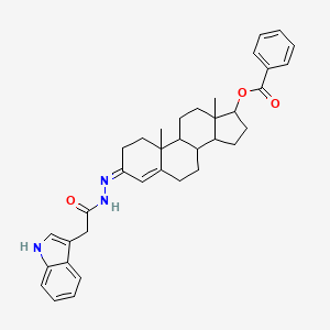 molecular formula C36H41N3O3 B14692286 [(3Z)-3-[[2-(1H-indol-3-yl)acetyl]hydrazinylidene]-10,13-dimethyl-1,2,6,7,8,9,11,12,14,15,16,17-dodecahydrocyclopenta[a]phenanthren-17-yl] benzoate CAS No. 28625-76-5