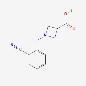 molecular formula C12H12N2O2 B1469234 1-[(2-Cyanophenyl)methyl]azetidine-3-carboxylic acid CAS No. 1340258-95-8