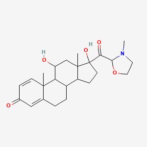 11,17-dihydroxy-10,13-dimethyl-17-(3-methyl-1,3-oxazolidine-2-carbonyl)-7,8,9,11,12,14,15,16-octahydro-6H-cyclopenta[a]phenanthren-3-one