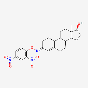 molecular formula C24H29N3O6 B14692342 17-beta-Hydroxyestr-4-en-3-one O-(2,4-dinitrophenyl)oxime CAS No. 33514-81-7