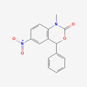 molecular formula C15H12N2O4 B14692348 1-Methyl-6-nitro-4-phenyl-1,4-dihydro-2h-3,1-benzoxazin-2-one CAS No. 35382-87-7