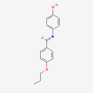 molecular formula C16H17NO2 B14692352 4-{(E)-[(4-Propoxyphenyl)methylidene]amino}phenol CAS No. 32185-09-4