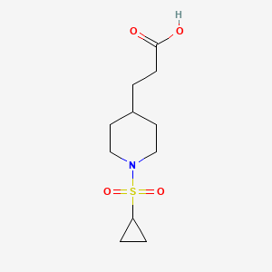 molecular formula C11H19NO4S B1469253 3-(1-Cyclopropanesulfonyl-piperidin-4-yl)-propionic acid CAS No. 1378511-71-7