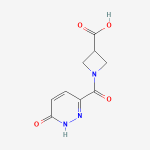 molecular formula C9H9N3O4 B1469258 1-(6-Oxo-1,6-dihydropyridazine-3-carbonyl)azetidine-3-carboxylic acid CAS No. 1339795-17-3