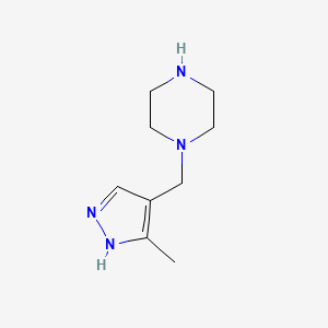 B1469264 1-((3-methyl-1H-pyrazol-4-yl)methyl)piperazine CAS No. 2090281-96-0