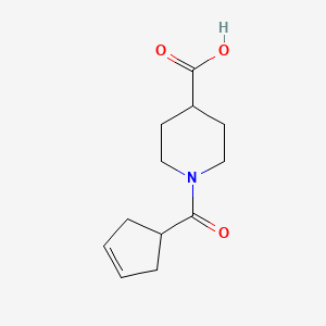 molecular formula C12H17NO3 B1469269 1-(环戊-3-烯-1-羰基)哌啶-4-羧酸 CAS No. 1341613-31-7