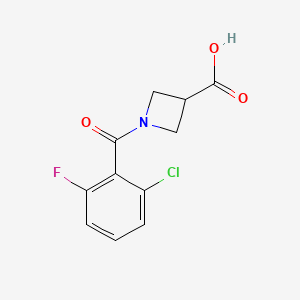 molecular formula C11H9ClFNO3 B1469272 1-(2-氯-6-氟苯甲酰基)氮杂环丁-3-羧酸 CAS No. 1410085-77-6