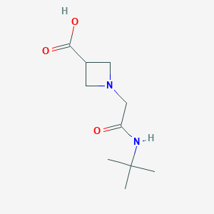 molecular formula C10H18N2O3 B1469274 1-[(叔丁基氨基甲酰基)甲基]氮杂环丁烷-3-羧酸 CAS No. 1339454-01-1