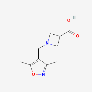 molecular formula C10H14N2O3 B1469275 1-[(3,5-二甲基-1,2-噁唑-4-基)甲基]氮杂环丁烷-3-羧酸 CAS No. 1340110-38-4